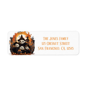 Étiquette 2 Parents 2 Enfants - Halloween Adresse de retour