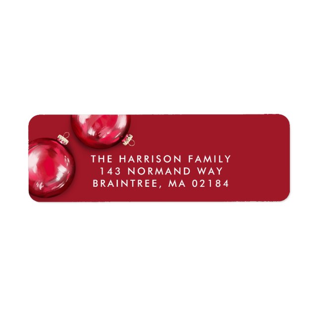 Étiquette 2 Red Festive Noël Ornaments (Devant)