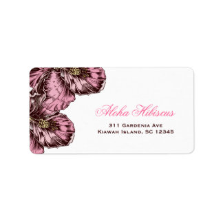 Étiquette 311-Aloha Hibiscus | Couleurs roses et Brown