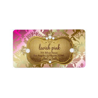 Étiquette 311 Damas doré rose
