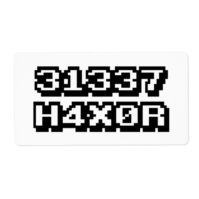 ÉTIQUETTE 31337 H4X0R (Devant)