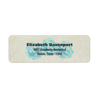 3 Roses Turquoises d'aquarelle sur le motif Tan Da