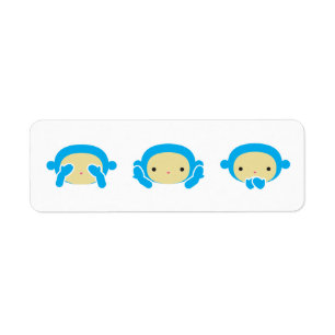 Étiquette 3 singes sages