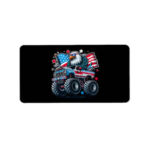 Étiquette 4 juillet Drapeau américain patriotique aigle USA