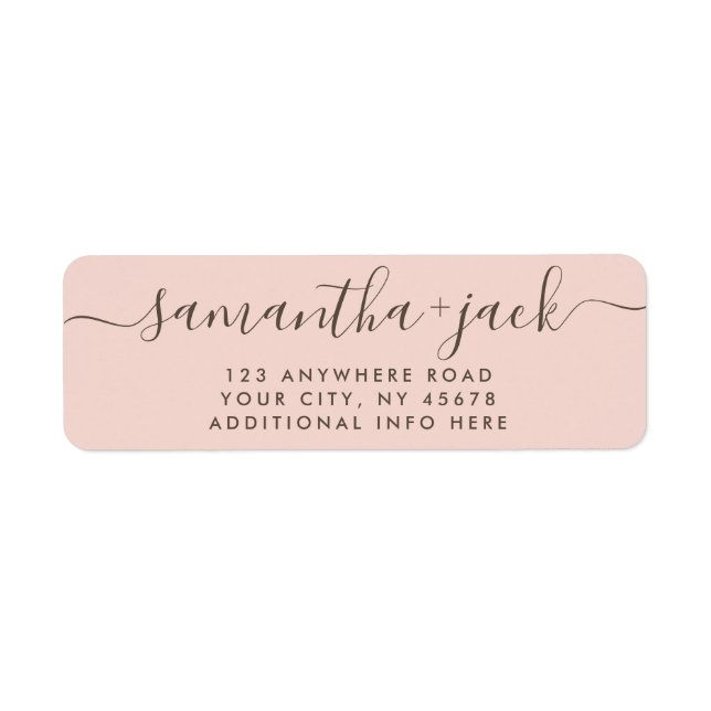 Étiquette 4 LIGNES Mariage Moderne Adresse de Retour Élégant (Devant)