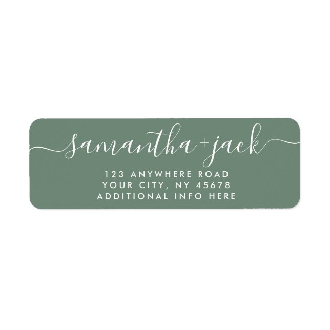 Étiquette 4 LIGNES Mariage moderne élégant Adresse de retour (Devant)