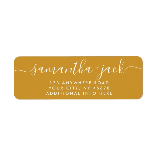 Étiquette 4 LIGNES Moderne Mariage élégant Retours Adresse L (Devant)