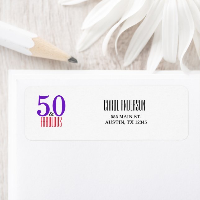 Étiquette 50 ans et Fabuleux Anniversaire de référence (En situation)