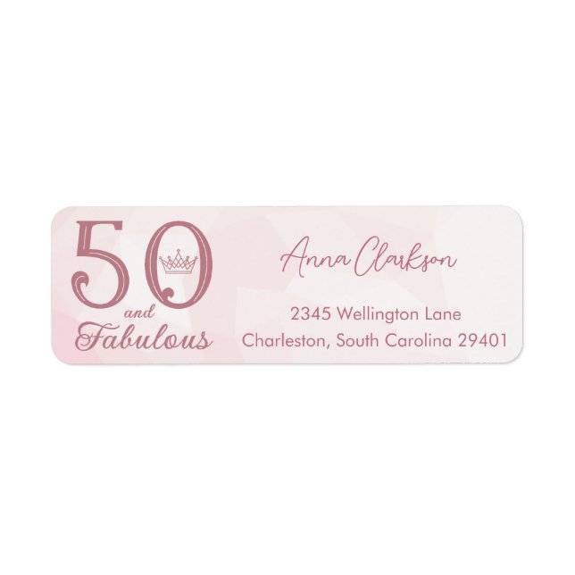 Étiquette 50 ans et Fabuleux Élégant Rose Gold Moderne (Devant)