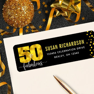 Étiquette 50 ans et fabuleux points en or noir pour fille ad