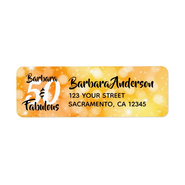 Étiquette 50 et Fabuleux partie d'anniversaire personnalisée (Devant)