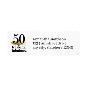 Étiquette 50 et Freaking Fabulous Funny Adresse de retour