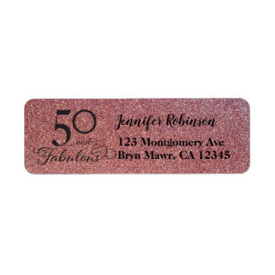 Étiquette 50 Fabuleux Anniversaire Adresse de retour