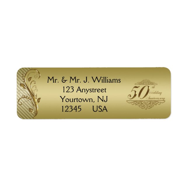 Étiquette 50e anniversaire du Mariage Retourner les étiquett (Devant)