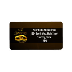 Étiquette 50e anniversaire Script Gold