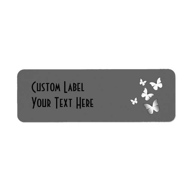 Étiquette 5 papillons blancs (Devant)