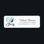 Étiquette 60 et Sassy 60th Birthday Return Adresse Label<br><div class="desc">60 et Sassy 60th Birthday Étiquette de adresse. Les mots "60 et Sassy" en parties scintillant bleue et en noir sont mis en utilisant la typographie populaire. Vous pouvez modifier la couleur du texte personnalisé en noir à l'aide du menu d'édition. Des produits correspondants tels que des invitations, des enveloppes...</div>