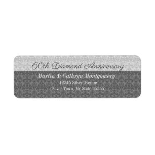 Étiquette 60e Anniversaire du diamant Damask Adresse