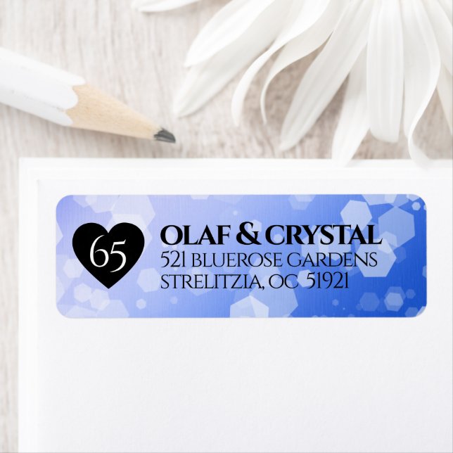 Étiquette 65e anniversaire de l'élégant Mariage Blue Sapphir (En situation)