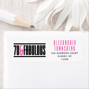 Étiquette 70 & Fabulos Typographie Gras et Chic 70e Annivers