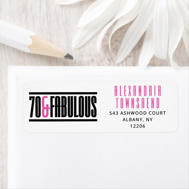 Étiquette 70 & Fabulos Typographie Gras et Chic 70e Annivers (En situation)