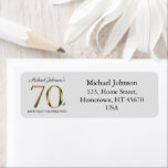 Étiquette 70th Birthday Party Solid Gold Classy Adresse de t<br><div class="desc">70e Anniversaire Soirée Solid Gold Classy Texte Étiquette de adresse. Conception simple mais classe de thème d'anniversaire avec l'année de naissance jalon dans l'effet de texte en or solide! Design élégant pour tout genre, homme ou femme. C'est certainement une façon solide de célébrer votre anniversaire ! Consultez la collection pour...</div>