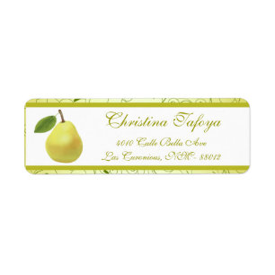 Étiquette .75" x 2,25" poire de vert de chaux d'adresse de