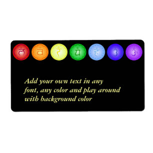Étiquette 7 Chakras et leurs symboles