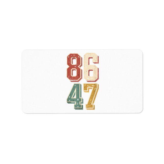 Étiquette 8647 rétro 86 47 (Devant)