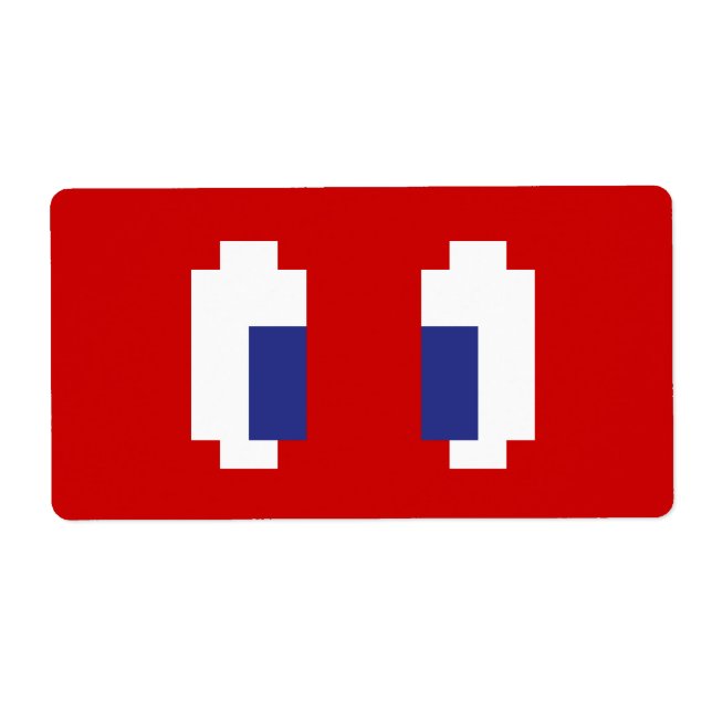 Étiquette 8 bits Pixel Manga Eyes (Devant)