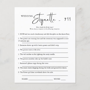 Etiquette 911 Jeu de Baby Shower