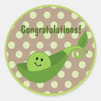 Étiquette à Baby shower de pois - Vert