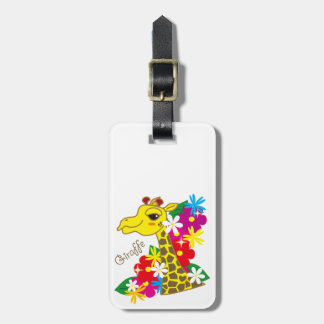 ÉTIQUETTE À BAGAGE キリンと花