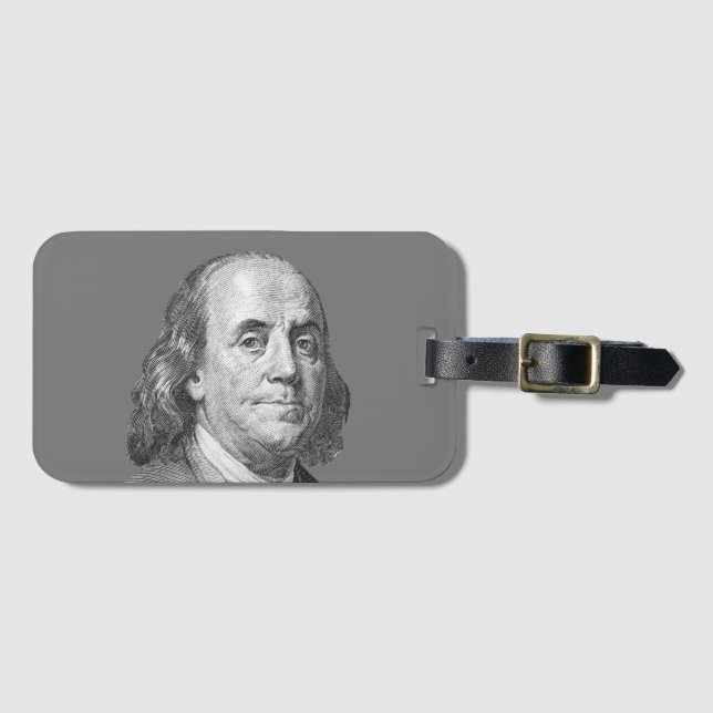 Étiquette À Bagage 100 dollars, Benjamin Franklin (Devant Horizontal)