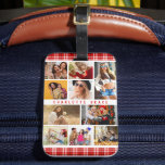 Étiquette À Bagage 10 Photo Moderne Tendance Rouge Plaid Nom élégant<br><div class="desc">10 Photo Modern Trendy Red Plaid Stylish Name Luggage Tag comprend dix de vos photos préférées pour un do-it-yourself facile et rapide ajouter votre propre photo collage. Personnalisez avec votre nom et entouré d'un motif rouge plaid. Fait un cadeau parfait pour Noël, anniversaires, fête des mères, soeurs, meilleurs amis et...</div>