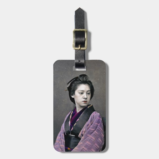 Étiquette À Bagage 1870 Belle Japonaise (Devant Vertical)