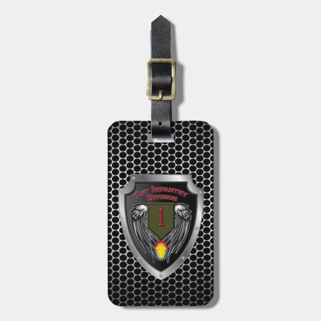 Étiquette À Bagage 1re division d'infanterie "Big Red One" (Devant Vertical)