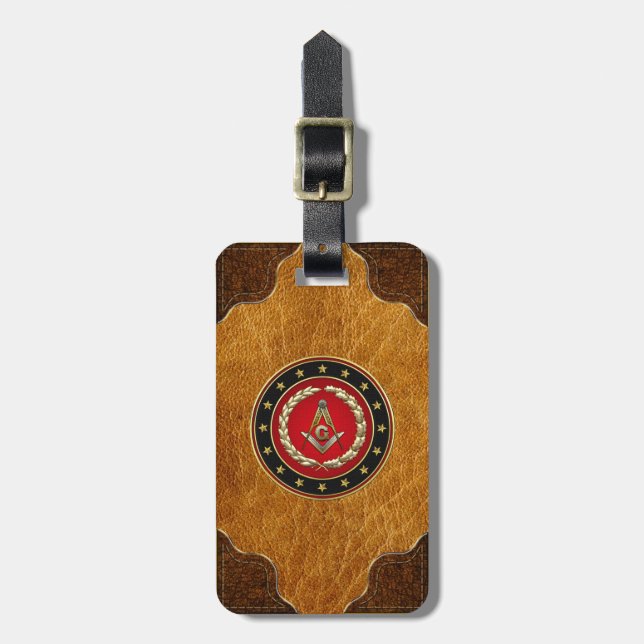 Étiquette À Bagage [200] Masonic Square and Compass [3rd Degree] (Devant Vertical)