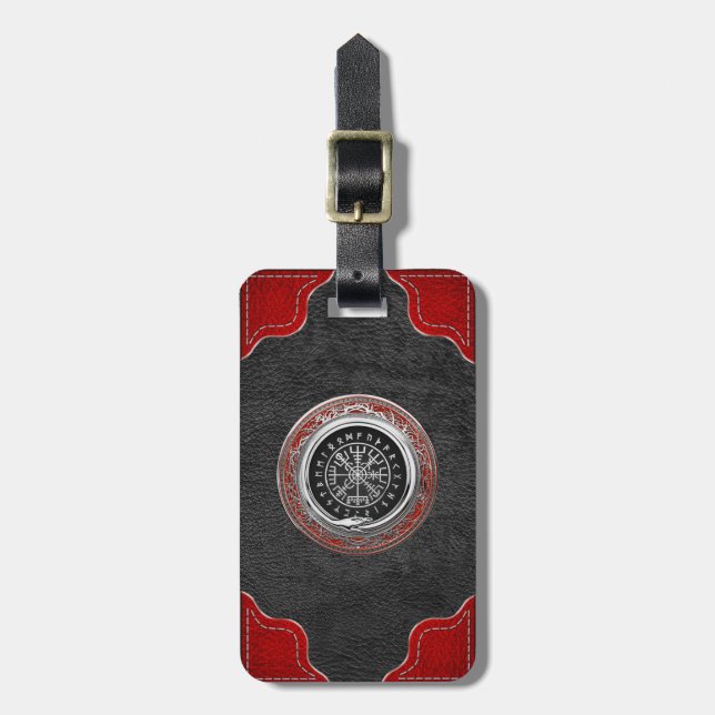 Étiquette À Bagage [200] Vegvisir - Viking Silver Magic Runic Compass (Devant Vertical)