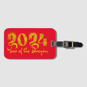 ÉTIQUETTE À BAGAGE 2024 ANNÉE DU DRAGON D'OR