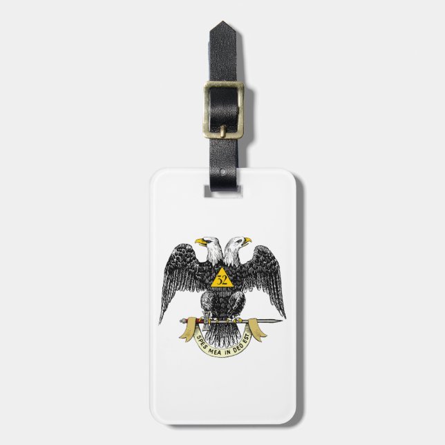 Étiquette À Bagage 32nd Degree Scottish Rite Double Headed Eagles (Devant Vertical)