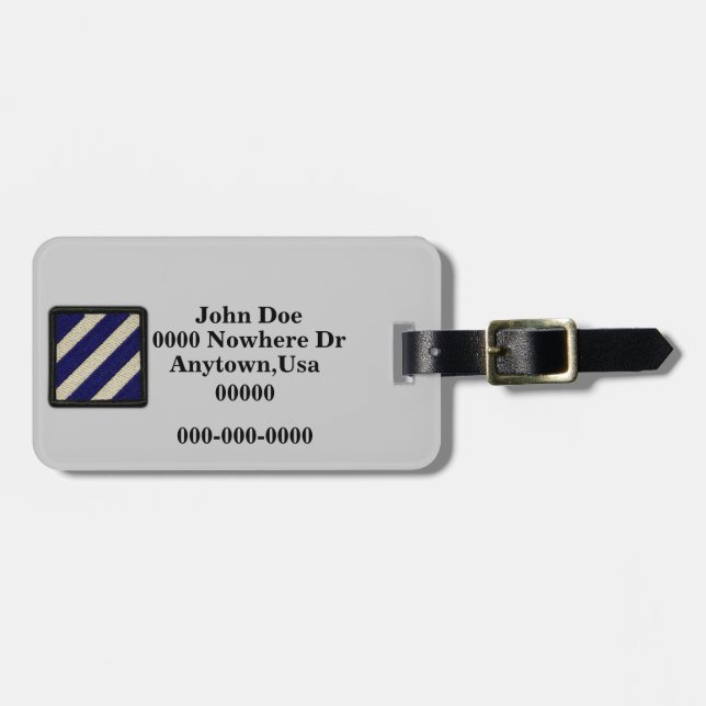 Étiquette À Bagage 3e FNI DIV Division d'infanterie vétérans Vets (Devant horizontal)