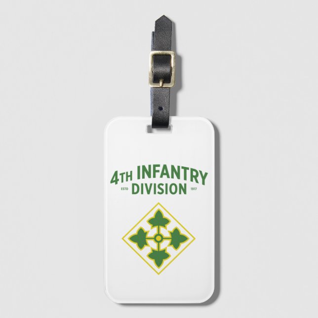 Étiquette À Bagage 4e insigne de division d'infanterie (Devant Vertical)