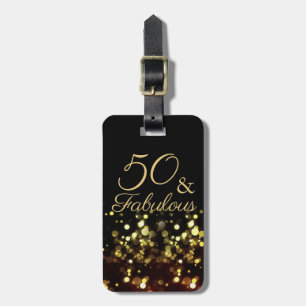 Étiquette À Bagage 50 ans et Fabuleux Anniversaire Noir et Or