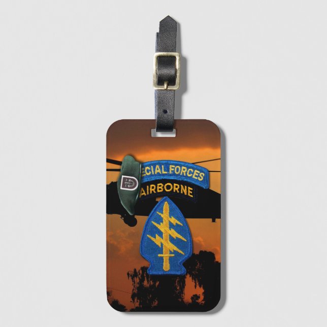 Étiquette À Bagage 5e Groupe des forces spéciales de la SFGA Berets v (Devant Vertical)