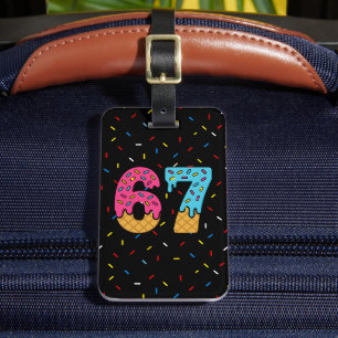 Étiquette À Bagage 67 Drôle Mème Crème de glace Six sept Gen Alpha