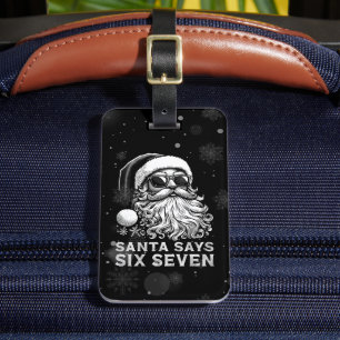 Étiquette À Bagage 67 Meme Drôle de Père Noël dit Six Sept Noël