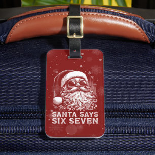 Étiquette À Bagage 67 Meme Drôle de Père Noël dit Six Sept Noël