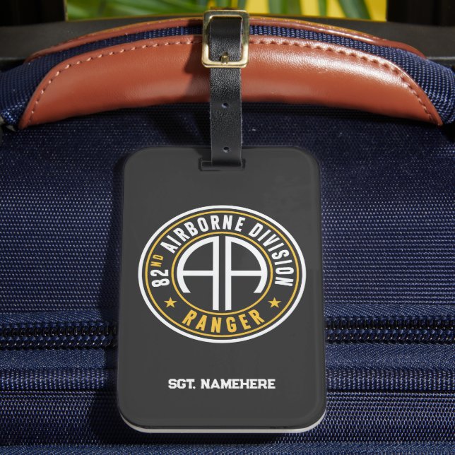 Étiquette À Bagage 82e division aéroportée "Ranger" Statut Personnali (Insitu Rectoal 2)