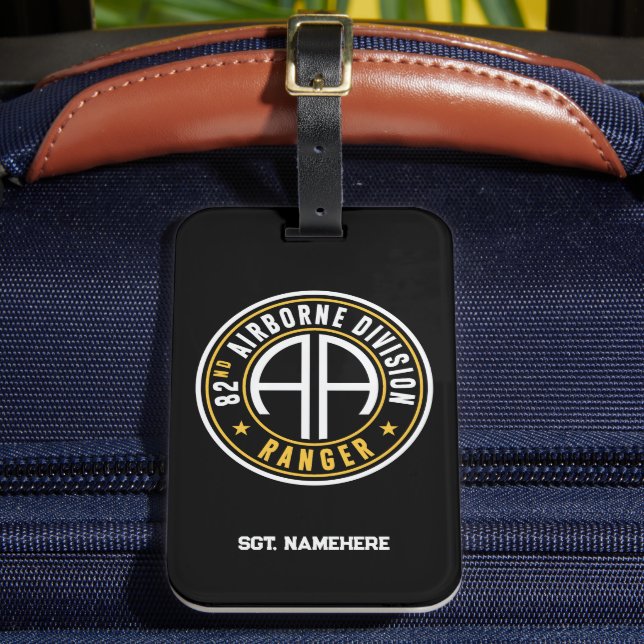 Étiquette À Bagage 82e division aéroportée "Ranger" Statut Personnali (Insitu Rectoal 2)